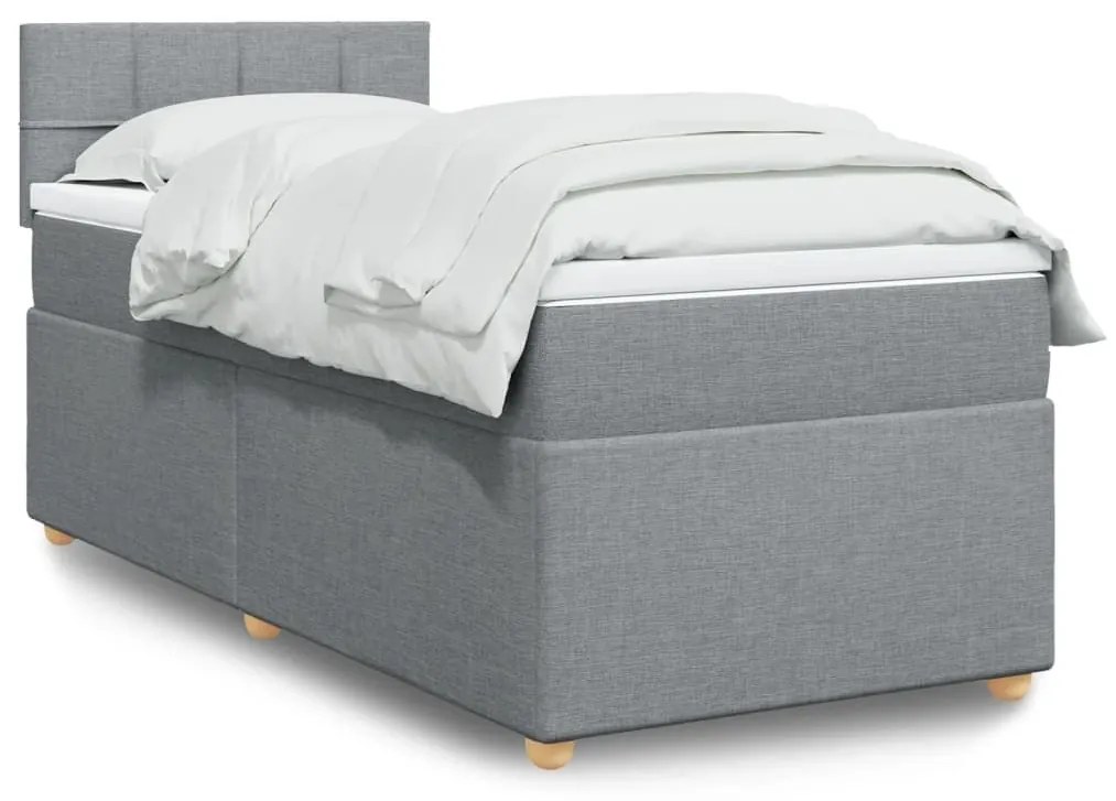 ΚΡΕΒΑΤΙ BOXSPRING ΜΕ ΣΤΡΩΜΑ ΑΝΟΙΧΤΟ ΓΚΡΙ 80X200 ΕΚ. ΥΦΑΣΜΑΤΙΝΟ 3288807