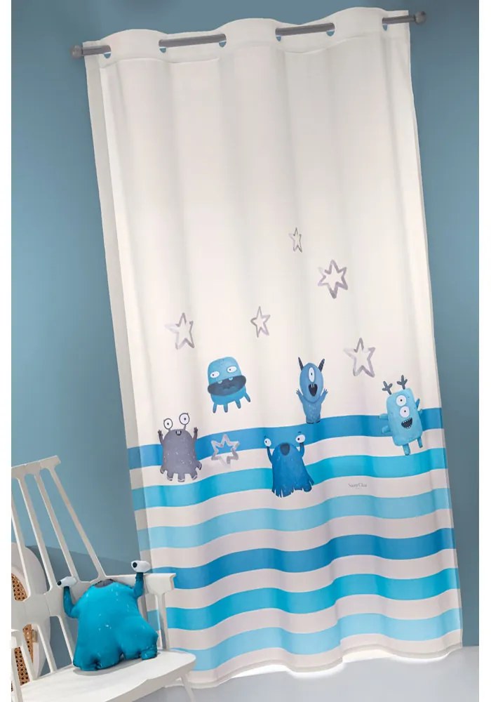 Παιδική Κουρτίνα (160x240) Με Τρουκς Saint Clair Monsters Blue