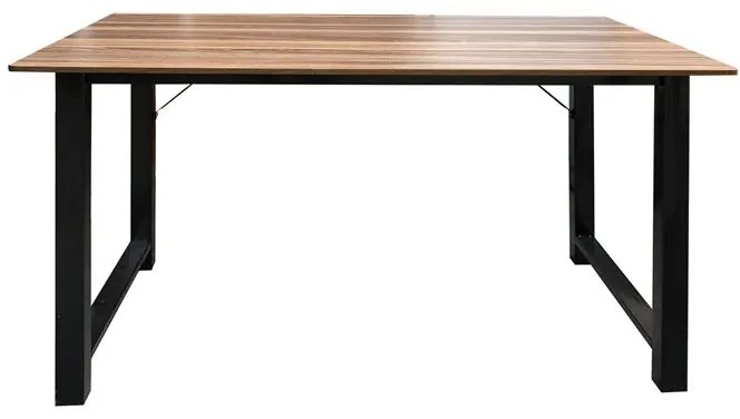 WOODWELL ΕΟ409,1ΓΡΑΦΕΙΟ Μέταλλο Βαφή Μαύρο, Απόχρωση Καρυδί 100x60x73cm ΕΟ409,1