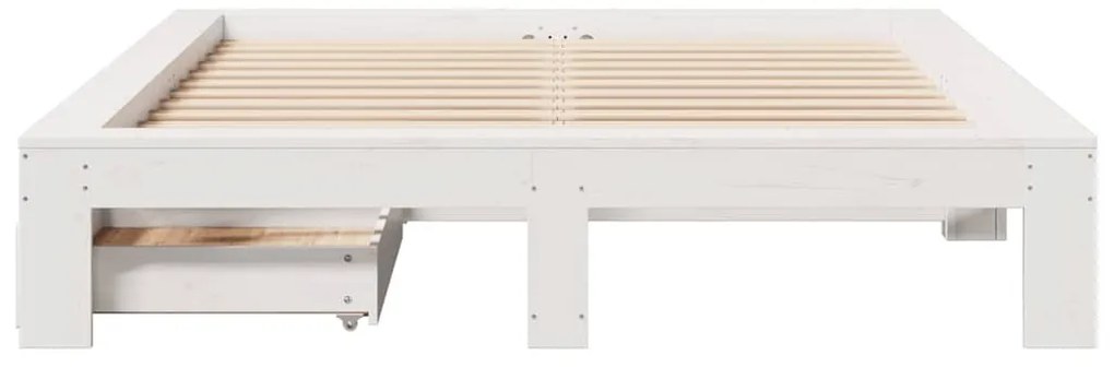 vidaXL Σκελετός Κρεβ. Χωρίς Στρώμα Λευκό 160x200 εκ Μασίφ Πεύκο