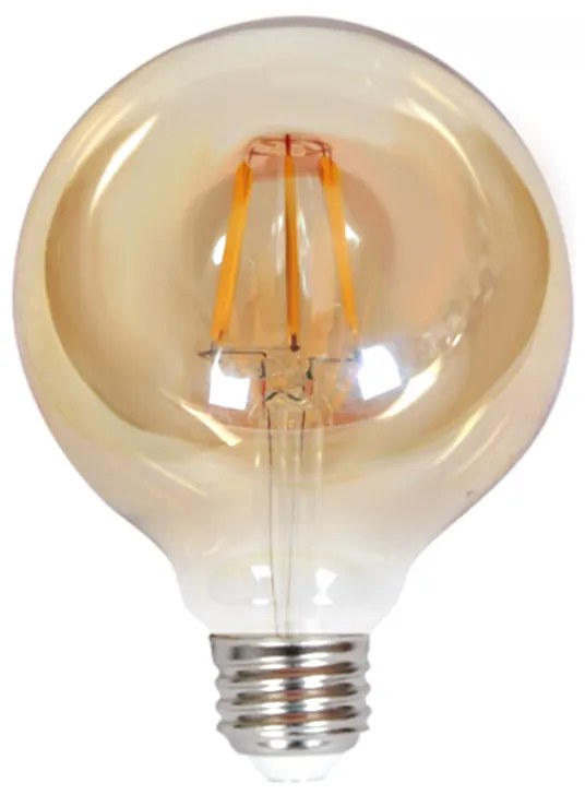 Λαμπτήρας E27 LED Filament G95 8watt Dimmable με μελί κάλυμμα (7.27.08.25.1) - 7.27.08.25.1 - 1.5W - 20W - 7.27.08.25.1