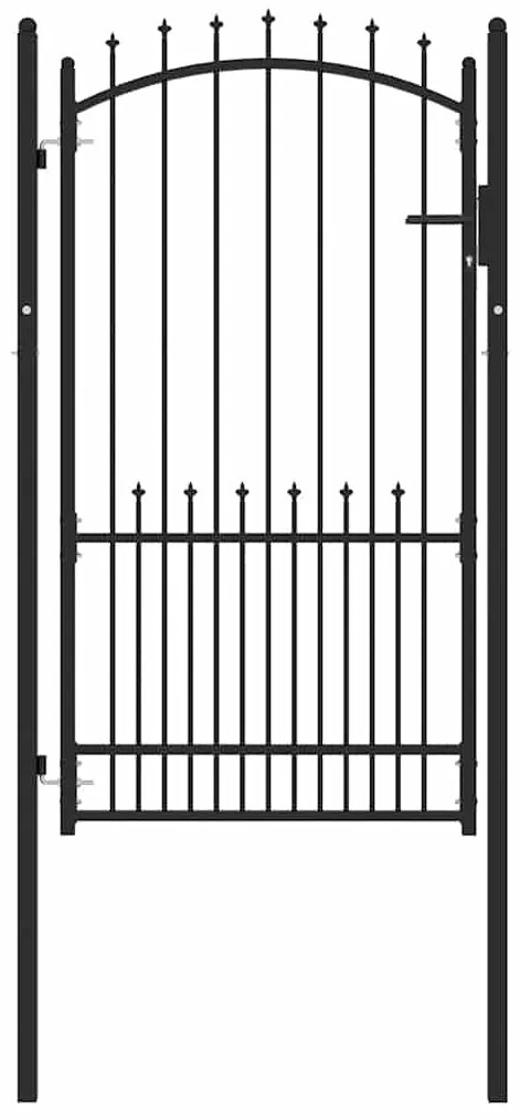 vidaXL Πύλη Φράχτη Μαύρο 100 x 175 cm Ατσάλι με Επικάλυψη Πούδρας