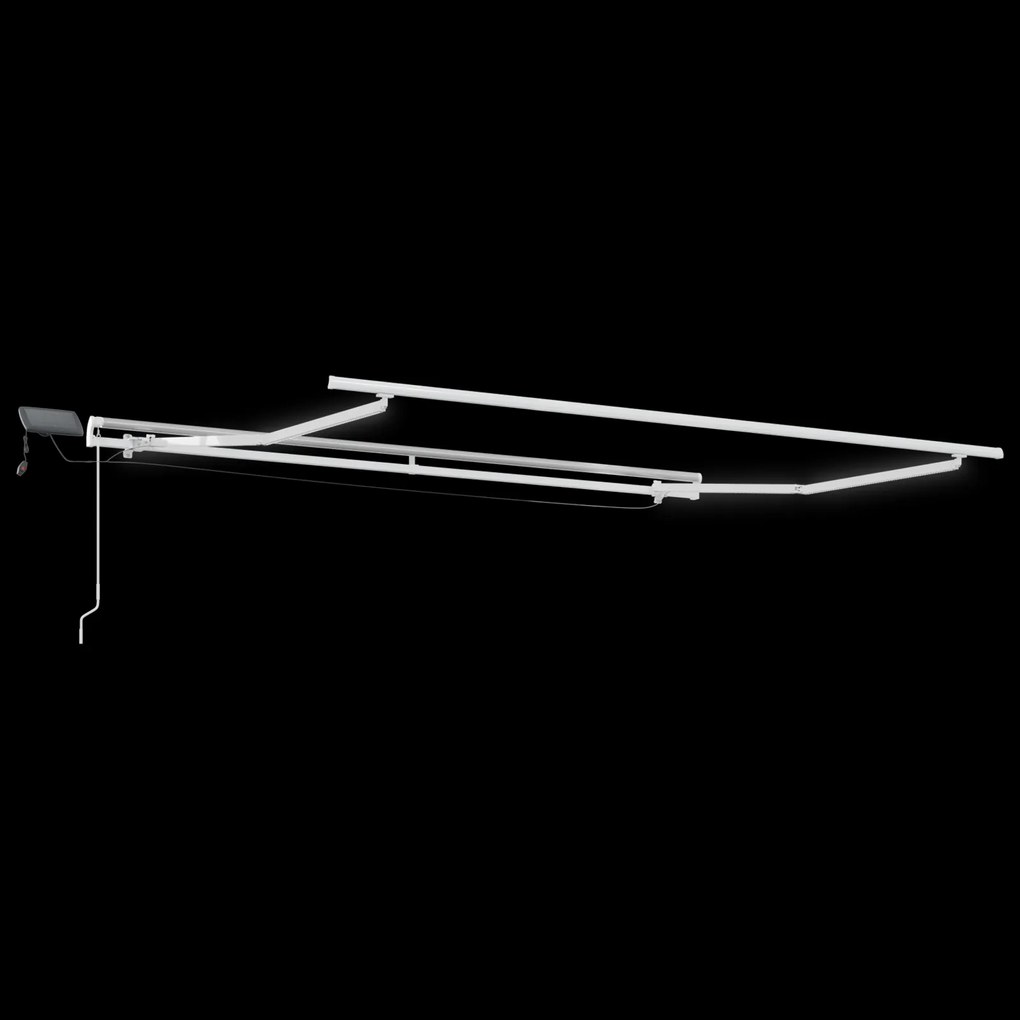 vidaXL Χειροκίνητη Αναδιπλούμενη Τέντα με LED Κόκκινη 350x250 εκ.