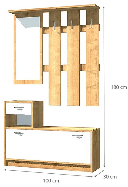 ΕΠΙΠΛΟ ΕΙΣΟΔΟΥ RAYNOLD MEGAPAP ΧΡΩΜΑ ΦΥΣΙΚΟ - ΛΕΥΚΟ 100X30X180ΕΚ.