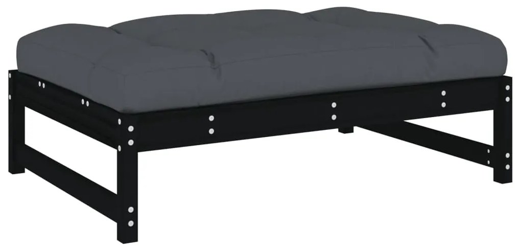 vidaXL Υποπόδιο Κήπου Μαύρο 120 x 80 εκ. από Μασίφ Ξύλο Πεύκου