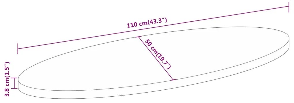 ΕΠΙΦΑΝΕΙΑ ΤΡΑΠΕΖΙΟΥ ΟΒΑΛ 110X50X3,8 ΕΚ. ΜΑΣΙΦ ΞΥΛΟ ΜΑΝΓΚΟ 370833