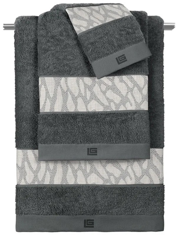 Πετσέτες Μπάνιου (Σετ 3τμχ) Guy Laroche Colorado Anthracite-Silver 500gsm