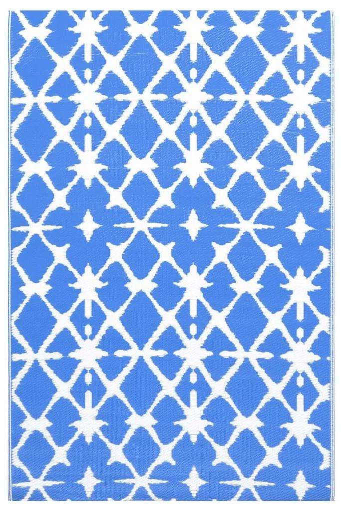 Χαλί Εξωτερικού Χώρου Μπλε/Λευκό 160 x 230 εκ. Πολυπροπυλένιο - Μπλε