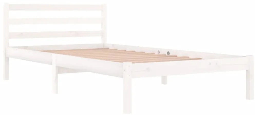 vidaXL Πλαίσιο Κρεβατιού Λευκό 100 x 200 εκ. από Μασίφ Ξύλο Πεύκου
