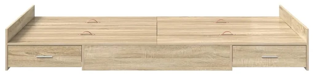 vidaXL Κρεβάτι με αποθηκευτικό χώρο Sonoma Δρυς 120 x 190 cm