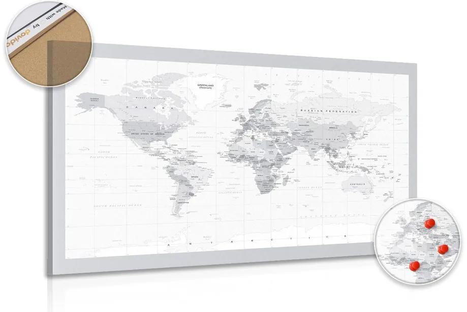 Εικόνα σε κλασικό ασπρόμαυρο χάρτη από φελλό με γκρι περίγραμμα