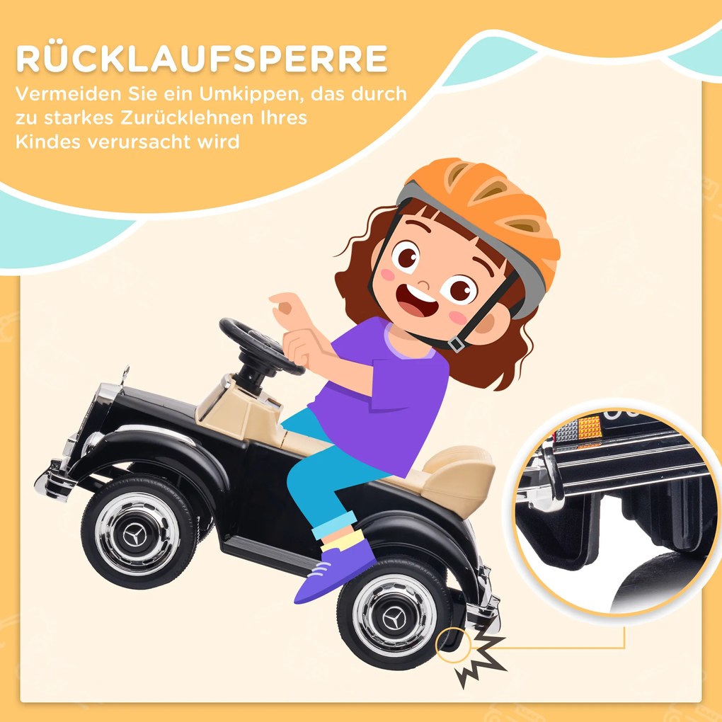 AIYAPLAY Αυτοκίνητο-πατίνι Mercedes Benz Design 300 S Design, Μαύρο