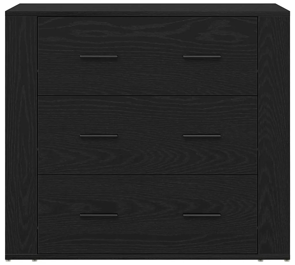 vidaXL Highboard Μαύρη Οξυά 80 x 33 x 150 εκ Επεξεργασμένο ξύλο