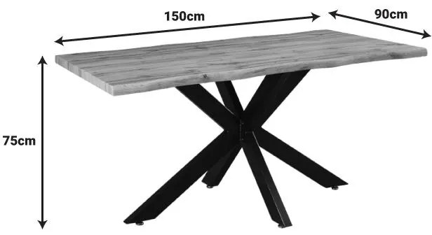 Tραπέζι Gilman MDF sonoma-μαύρο 150x90x75εκ 150x90x75 εκ.