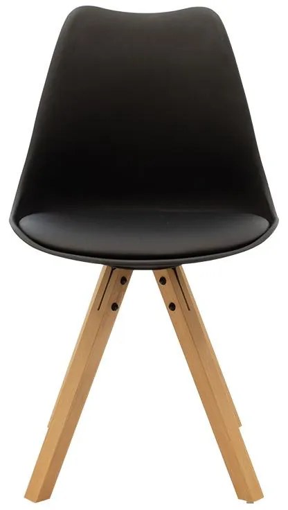 Καρέκλα Caron PP μαύρο-φυσικό πόδι 48x55x80 εκ.