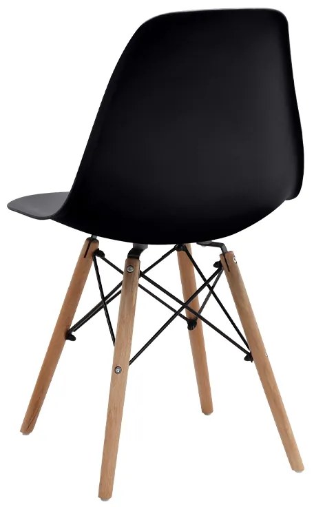 Καρέκλα τραπεζαρίας Nova Megapap PP μαύρο - ξύλινο φυσικό πόδι 46x51x80εκ.