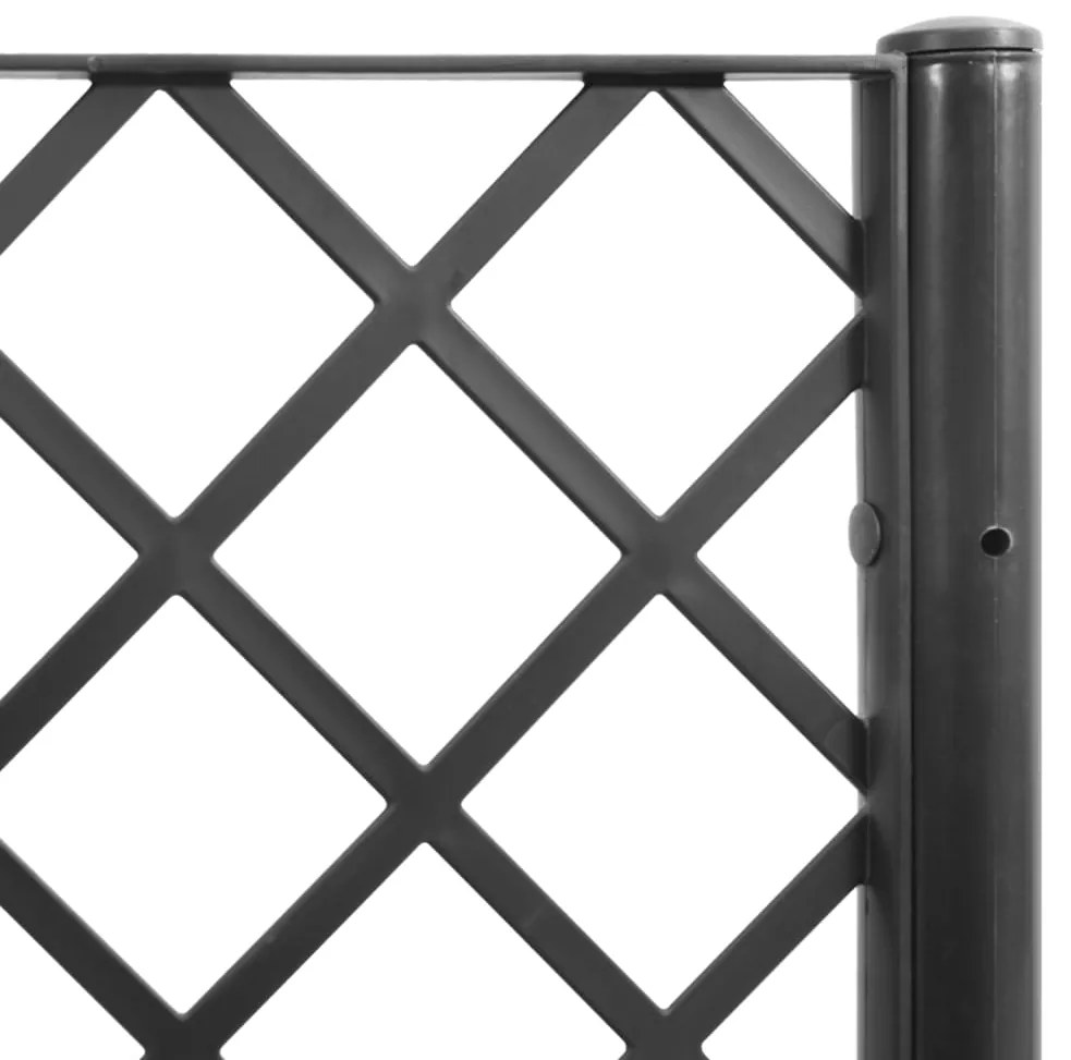 vidaXL Ζαρντινιέρα Κήπου με Καφασωτό Μαύρο 80 x 40 x 142 εκ. από PP