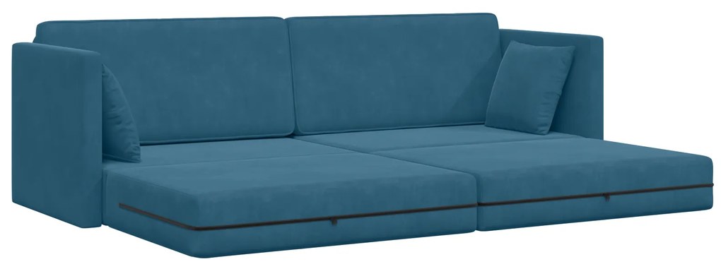 vidaXL Καναπές-κρεβάτι 2 σε 1 Μπλε 213x144x60 εκ Βελούδο