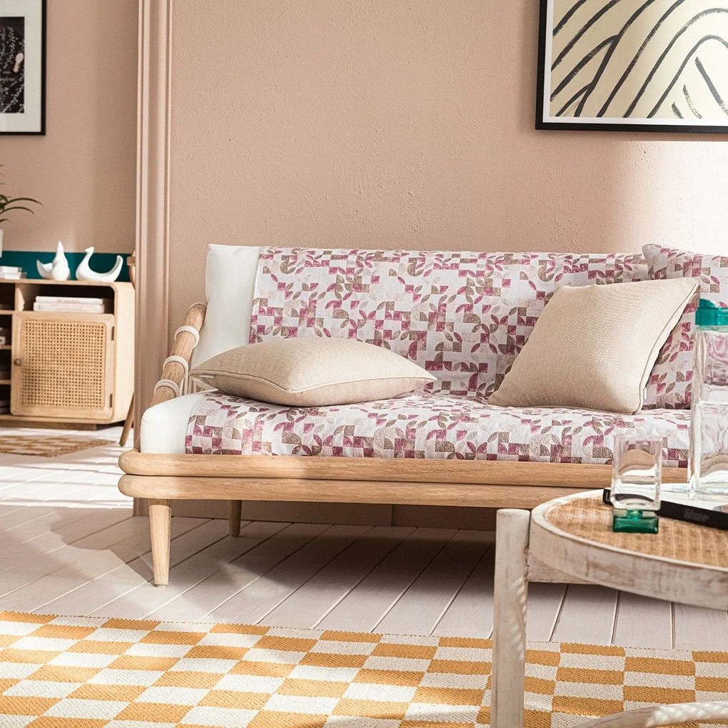 Ριχτάρι Leaf Puzzle 264/ 23 Pink Gum Gofis Home Πολυθρόνα 180x180cm Cotton-Polyester