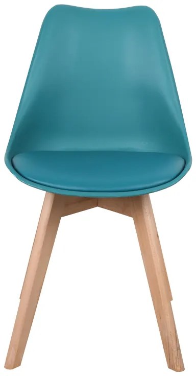 Καρέκλα Gaston pakoworld PP-PU μπλε απόχρωση- φυσικό πόδι 58x47x85εκ (1 τεμάχια)