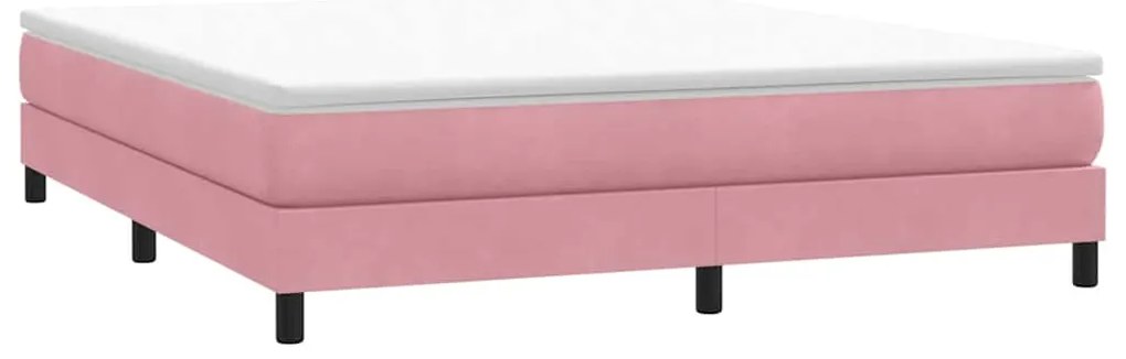 vidaXL Box Spring κρεβάτι χωρίς στρώμα ροζ 180x220 cm Βελούδινο