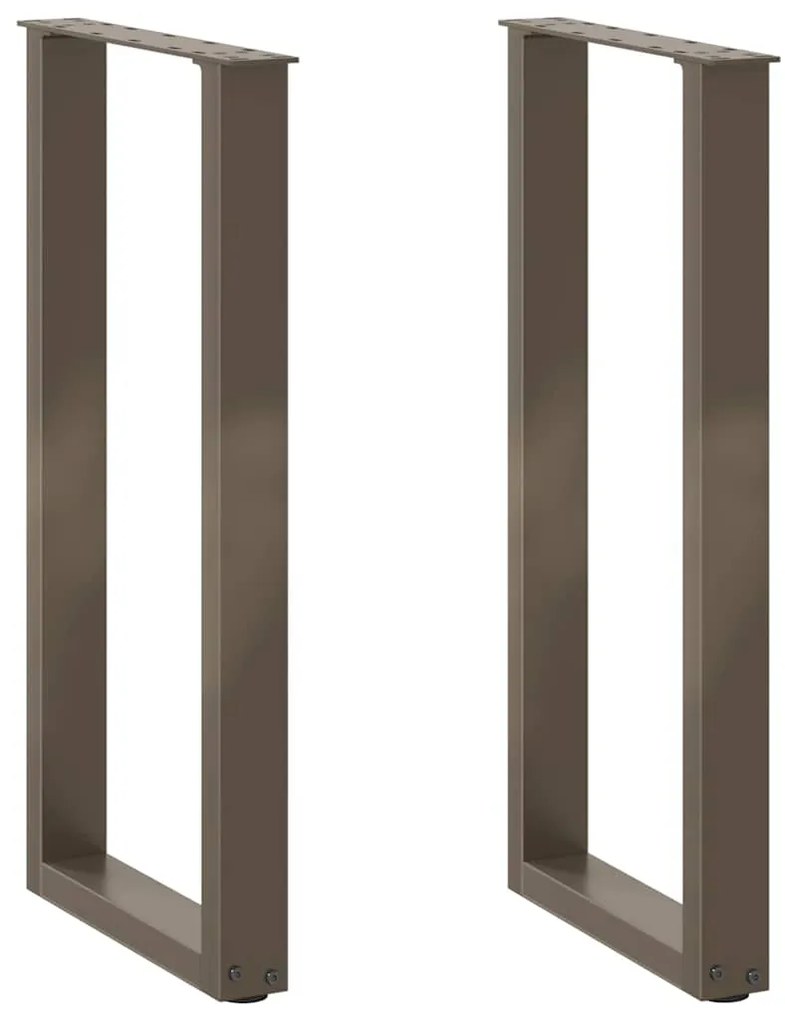 vidaXL Πόδια Κονσόλας 2 τεμ. σε σχήμα U από Φυσικό Ατσάλι 38x(72-73) εκ. Ατσάλι