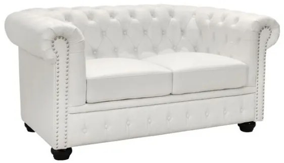 ΚΑΝΑΠΕΣ 2ΘΕΣΙΟΣ T.CHESTERFIELD HM3010.02 ΤΕΧΝΟΔΕΡΜΑ ΛΕΥΚΟ ΜΑΤ 155x90x73 εκ.