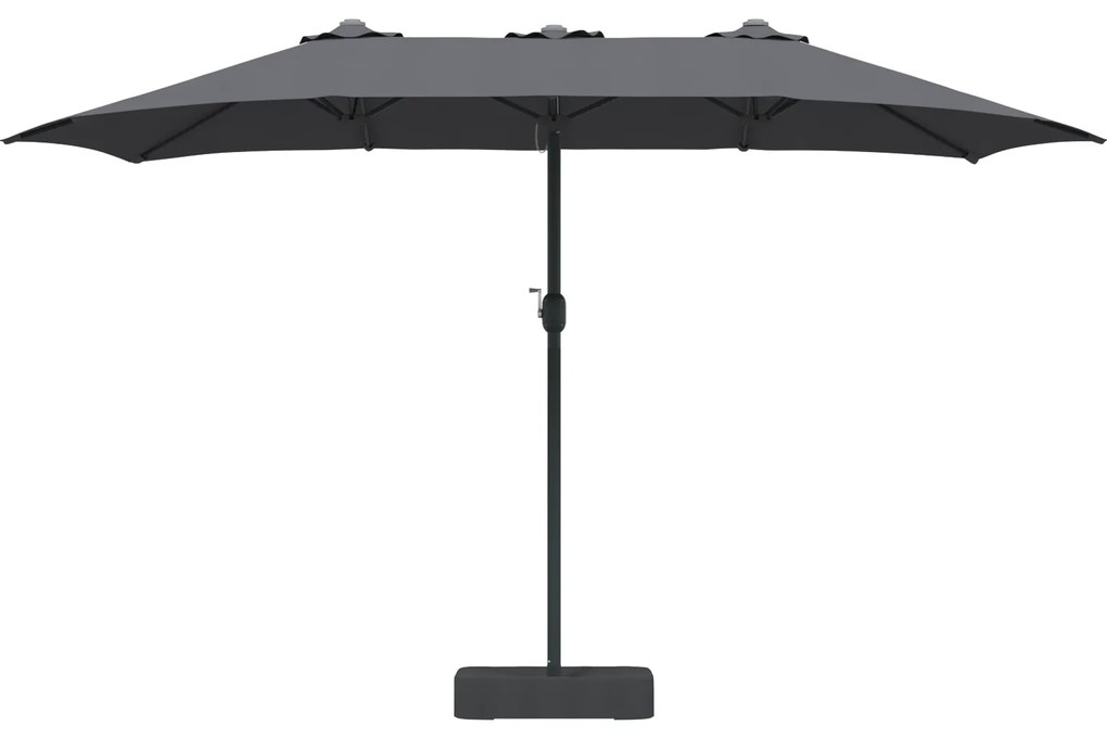 vidaXL Ομπρέλα Κήπου Ανθρακί 385 x 209 x 244 εκατοστά ύφασμα