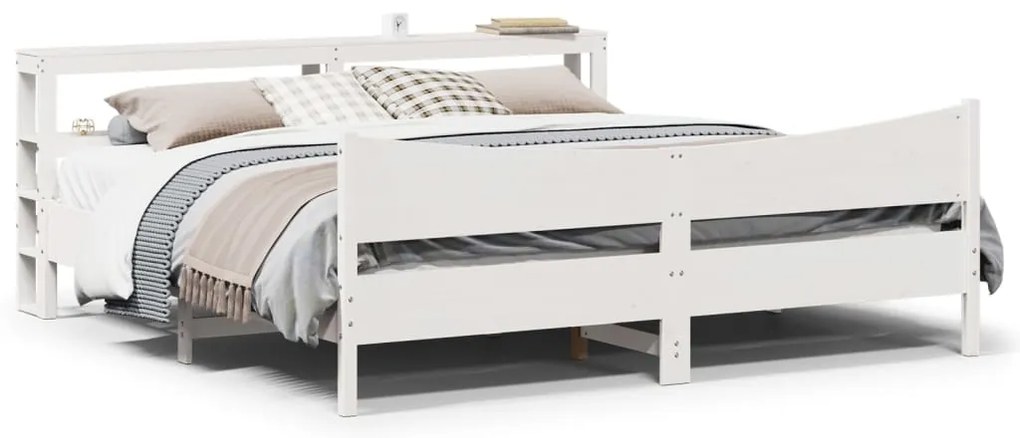 vidaXL Πλαίσιο Κρεβατιού με Κεφαλάρι 180x200 εκ. από Μασίφ Ξύλο Πεύκου