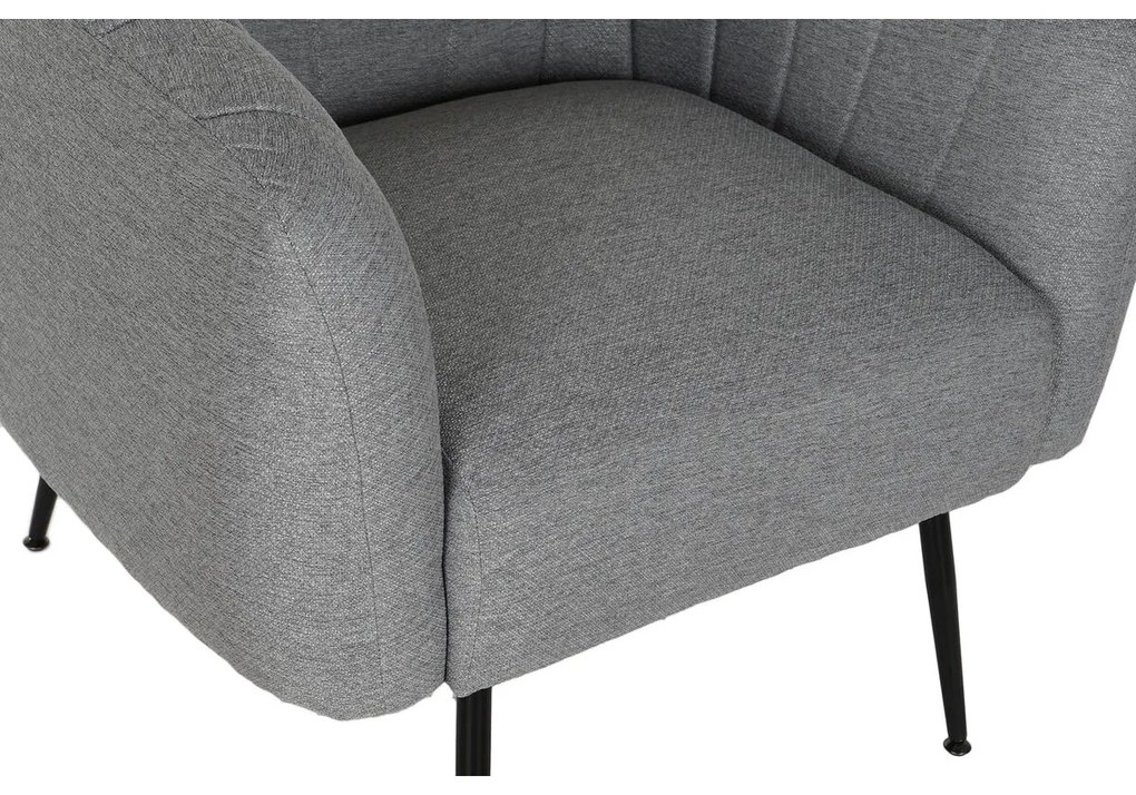 Πολυθρόνα DKD Home Decor Μαύρο Γκρι Αφρός Ξύλο Μέταλλο 81 x 75 x 73 cm