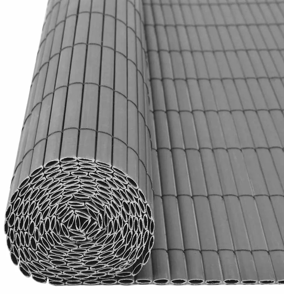 vidaXL Περίφραξη Κήπου Διπλής Όψης Γκρι 150 x 500 εκ. από PVC