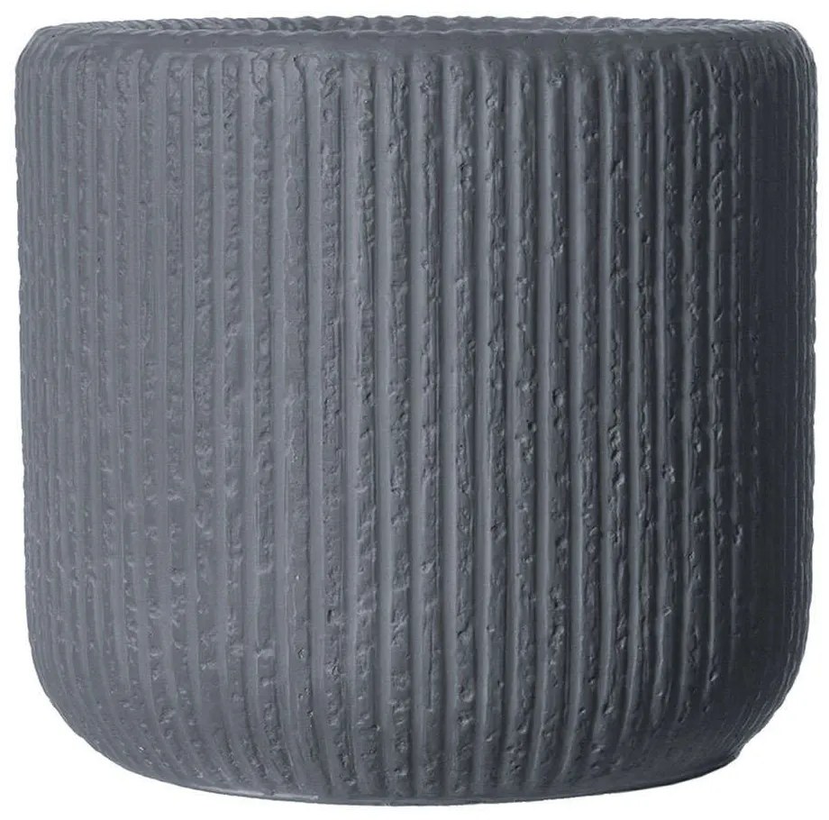 Κασπώ Πήλινο Stripe A-9170-8 27x27x25cm Dark Grey Supergreens Clay