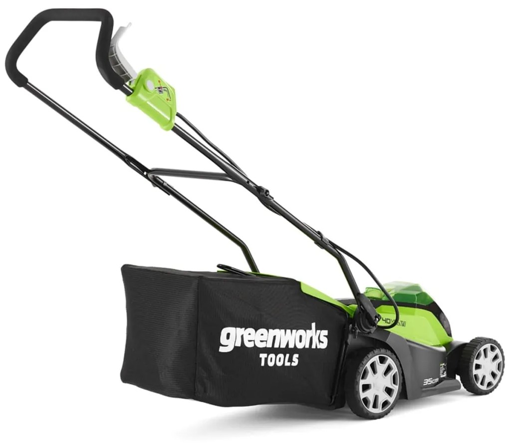 Greenworks Μηχανή Γκαζόν με 2 Μπαταρίες 40 V 2 Ah G40LM35 2501907UC