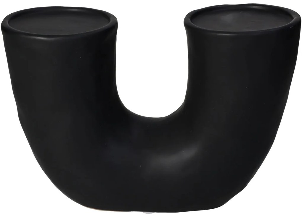 Κηροπήγιο ArteLibre Μαύρο Κεραμικό 23x9x15.5cm