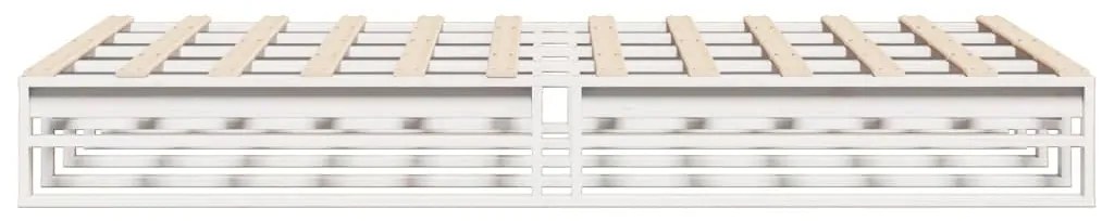 vidaXL Σκελετός Κρεβ. Χωρίς Στρώμα Λευκό 150x200 εκ Μασίφ Πεύκο