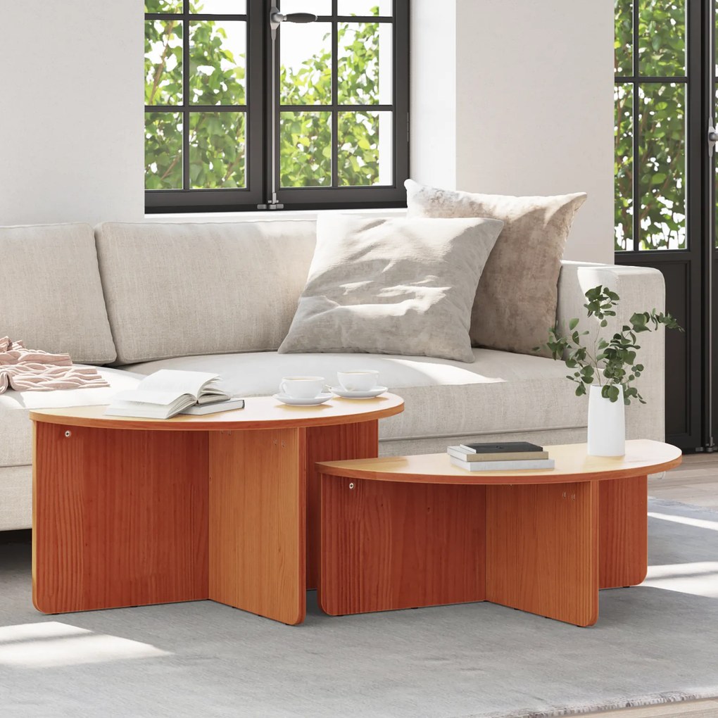 vidaXL Τραπεζάκι σαλονιού 2 pcs Καφέ κεριού 79 x 39.5 x 40 εκ