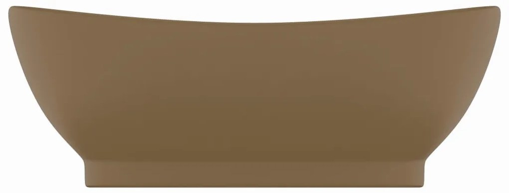 vidaXL Νιπτήρας με Υπερχείλιση Οβάλ Κρεμ Ματ 58,5x39 εκ. Κεραμικός