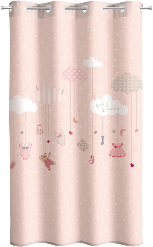 Κουρτίνα Παιδική Soft-Touch Audrey Pink Saint Clair 160x240 cm 160x240cm Πολυέστερ