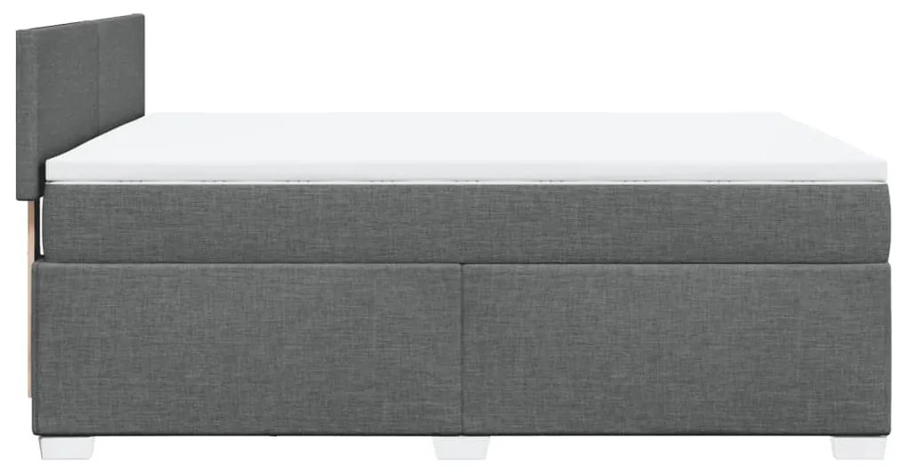 ΚΡΕΒΑΤΙ BOXSPRING ΜΕ ΣΤΡΩΜΑ ΣΚΟΥΡΟ ΓΚΡΙ 160X200 ΕΚ ΥΦΑΣΜΑΤΙΝΟ 3288233