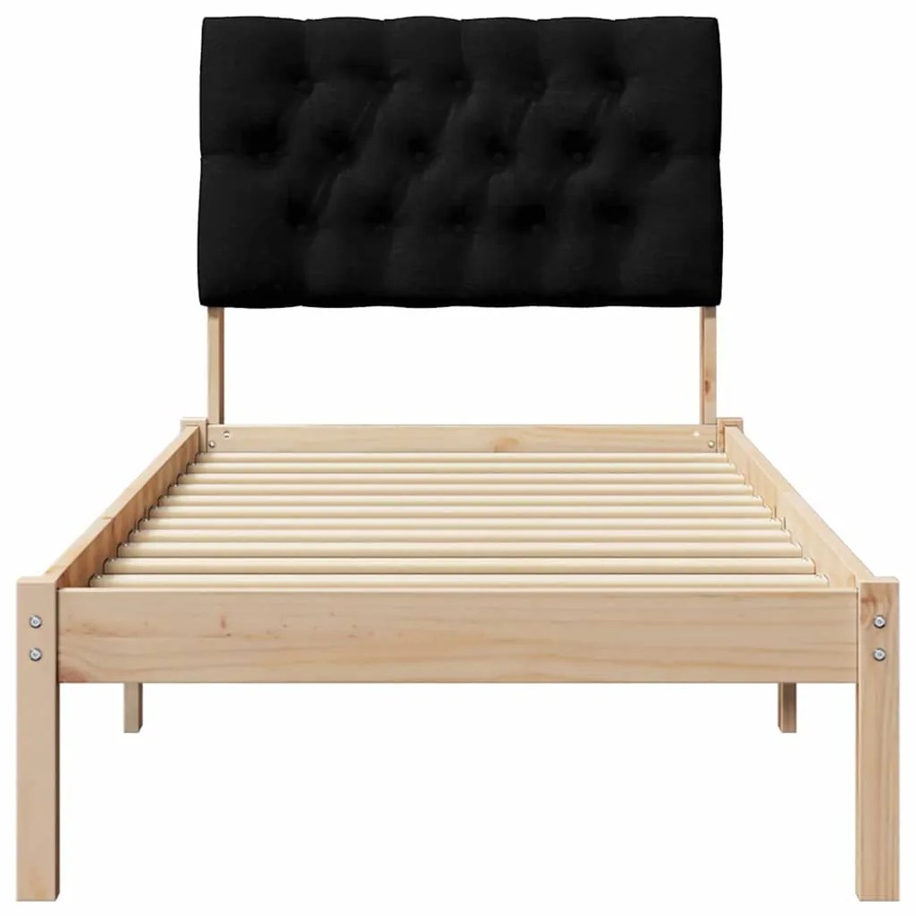vidaXL Σκελετός Κρεβατιού με Επενδεδυμένο Κεφαλάρι Καφέ 75 x 190 cm