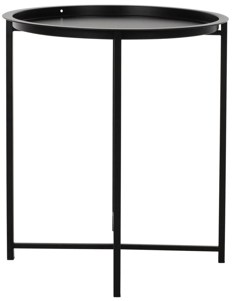 Τραπέζι SAMUEL Χαμηλό Πτυσσόμενο με Αποσπώμενο Δίσκο Μεταλλικό Μαύρο Φ45x52 εκ. 45x45x52 εκ.