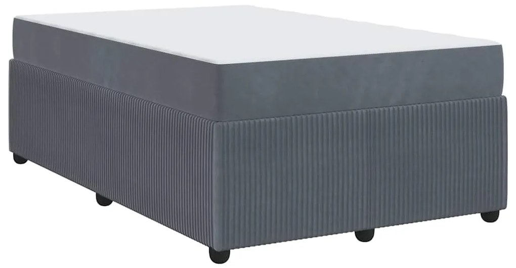 vidaXL Σκελετός Κρεβατιού με στρώμα Σκούρο Γκρι 120 x 190 cm ύφασμα