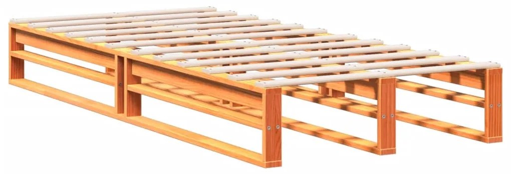 vidaXL Κρεβάτι Βιβλιοθήκη Χωρίς Στρώμα 75x190 εκ Μασίφ Ξύλο Πεύκου