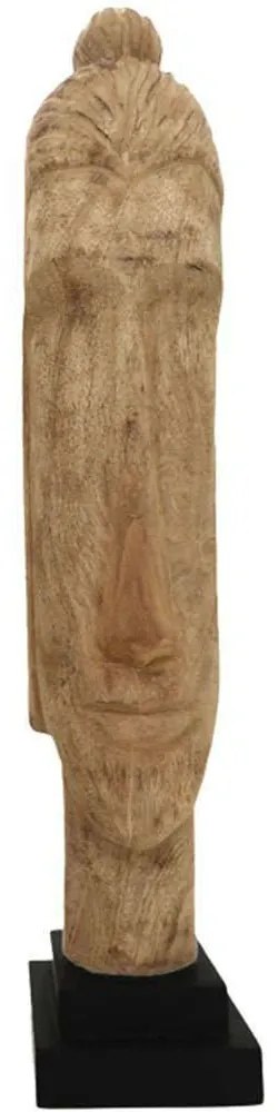 Διακοσμητική Προτομή Βούδα Dran 312-000022 12x12x63,5cm Natural-Black Inart Ξύλο