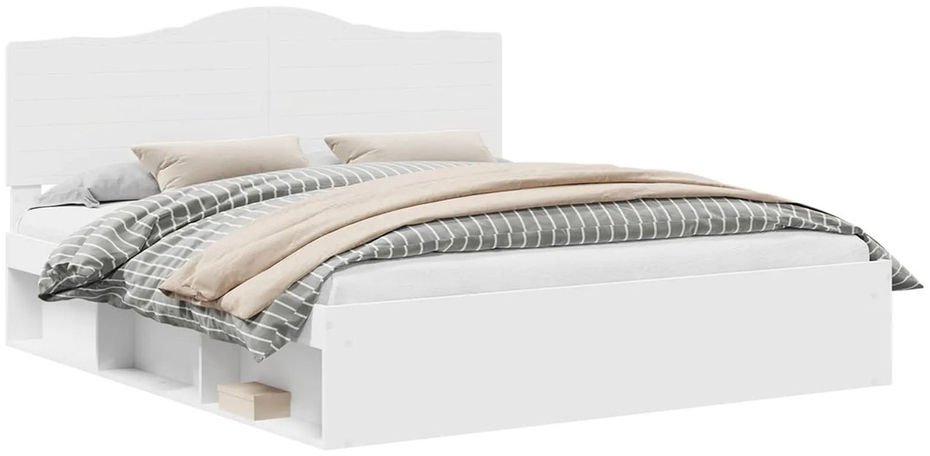 vidaXL Σκελετός Κρεβατιού Λευκό 180 x 200 cm Στερεά ξυλεία πεύκου