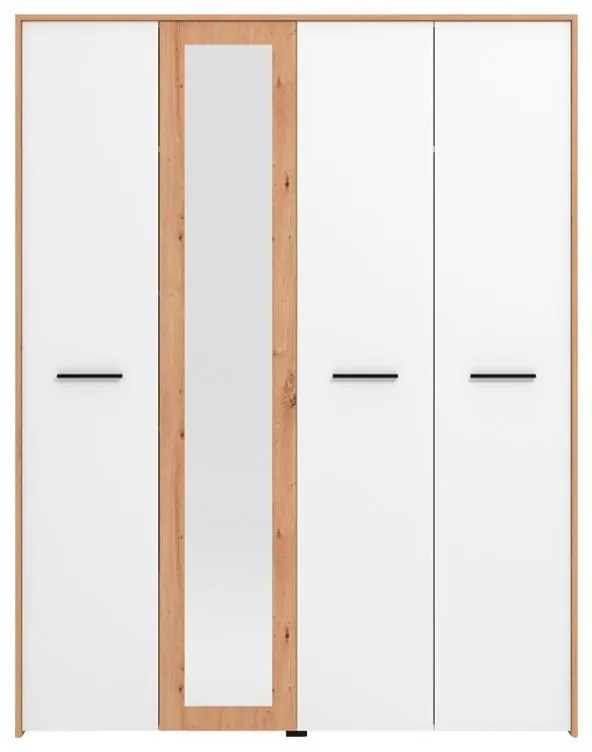 Ντουλάπα Varadero 4K1O Artisan Oak - Λευκό - Artisan Oak 157,5x53x203,5 εκ. 157.5x53x203.5 εκ.