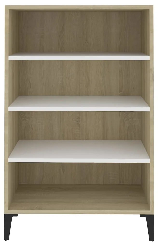 Ραφιέρα Λευκό και Sonoma Δρυς 57 x 35 x 90 εκ. από Επεξ. Ξύλο - Λευκό