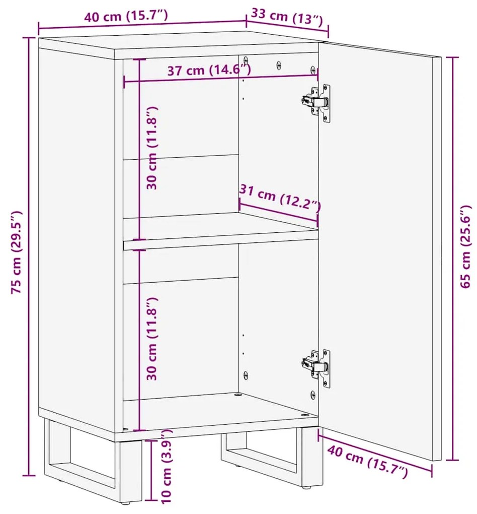 ΣΚΕΥΟΘΗΚΗ ΜΑΥΡΟ 40X33X75 CM ΜΑΣΙΦ ΞΥΛΟ ΜΑΝΓΚΟ 4017708