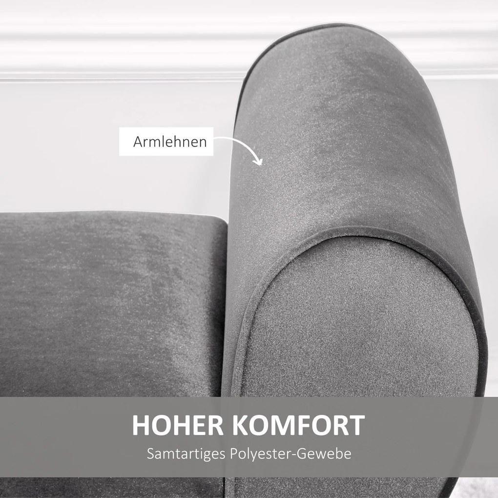 HOMCOM Πάγκος με αποθηκευτικό χώρο και μπράτσα, σκαμπό-κουτί για διάδρομο, υπνοδωμάτιο, σαλόνι, 118 x 42 x 66 εκ., σκούρο γκρι