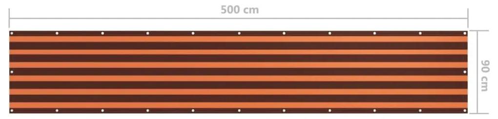 Διαχωριστικό Βεράντας Πορτοκαλί/Καφέ 90 x 500 εκ. Ύφασμα Oxford - Πολύχρωμο